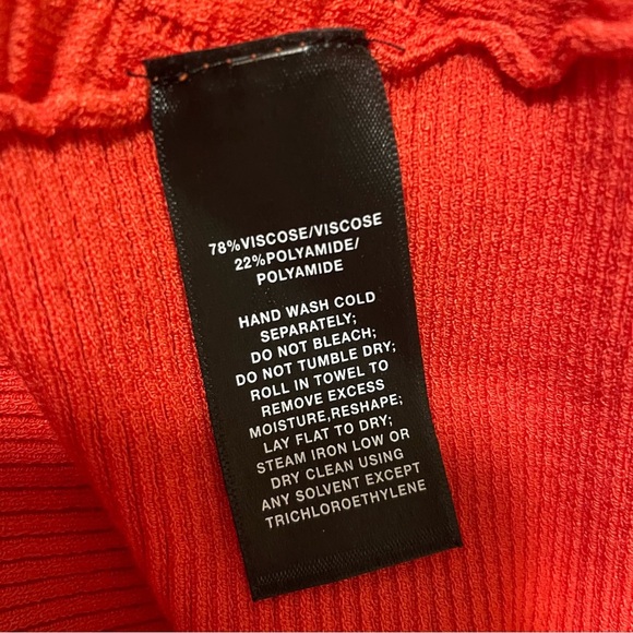 Lafayette 148 Orange Boxy Short Sleeve Top Small Textured Knit Crewneck - Picture 9 of 10